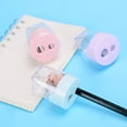thumbnail image 4 of VVQ 3-Piece Two Hole Pencil Sharpener, Compact Mini Pencil Sharpener for, Stainless Steel Blade Reduces Breakage, Antislip Grooved Grip for Stable Sharpening, Portable Handheld Sharpener for Office, 4 of 6