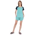 thumbnail image 2 of Inkmeso Solid 2 Pc Nightwear Set For Women Raglan Sleeves Button-Down Top & Shorts Sleepwear-77, 2 of 7