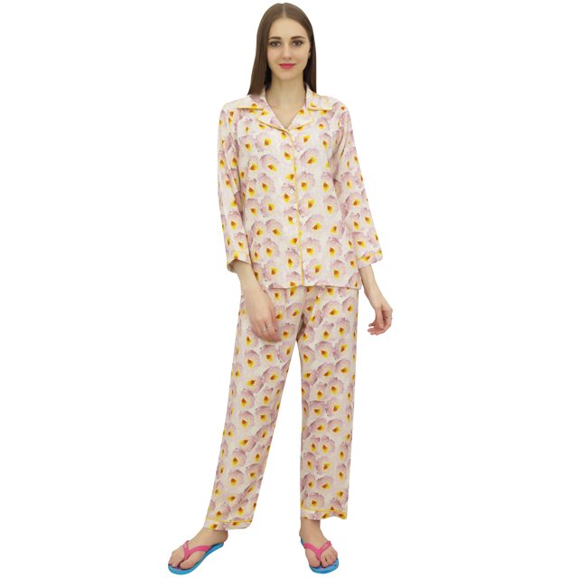 Bimba Pyjama Vert à Manches Longues pour Femmes avec Chemise, Tenue de Nuit-18