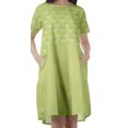 thumbnail image 3 of Moomaya Printed Loose A-Line Dress With Pockets Short Sleeve Dresses Women, 3 of 4