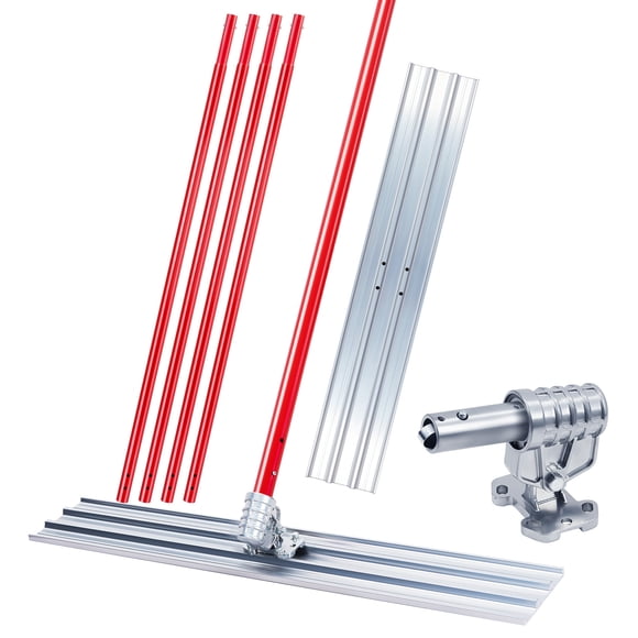 Bull Float Concrete Tools, 48x8 in Square Edge Bull Floats Magnesium Blade with 4 Extension Handles, Bull Float Concrete Finishing Tool