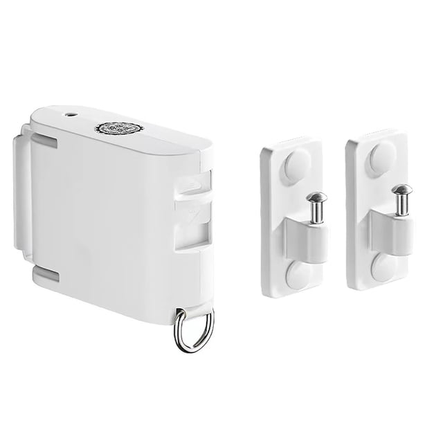 13.78 Ft Retractable Clothesline with 34 Windproof Holes, Heavy-Duty TPU Rope for Indoor/Outdoor Drying, Space-Saving Wall Mount Design