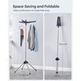 thumbnail image 3 of SONGMICS Clothes Drying Rack, 59-Inch Folding Laundry Drying Rack with 3 Rotatable Arms for Hangers, 4 Legs, Stainless Steel, for 27 Pieces of Clothes, Blue and Silver, 3 of 7