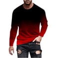 thumbnail image 2 of Meichang T-Shirt à Manches Longues pour Homme Coupe Ajustée, T-Shirts Graphiques pour Homme Décontractés à Imprimé Dégradé 3D, T-Shirts Fantaisie à Col Rond Confortables à Manches Longues pour Homme, 2 of 5