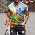 thumbnail image 2 of QIPOPIQ Chemises à Manches Courtes pour Homme à Col Rond Chemise Hawaïenne à Motif Amusant pour Homme Mode de Rue Été Design Intéressant T-Shirts Imprimés et Cadeau pour Père et Lui Liquidation 2024 Beige 4TG, 2 of 7