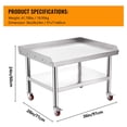 thumbnail image 2 of Heavy-Duty Stainless Steel Work Table, 36"x30"x24" with Adjustable Legs & Spill Containment for Restaurants & Food Service, 2 of 7