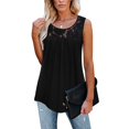 thumbnail image 1 of XZNGL Womens Sleeveless Lace Active Tank Tops Ruffle Loose Tunic Blouse Shirt Blouse, 1 of 6