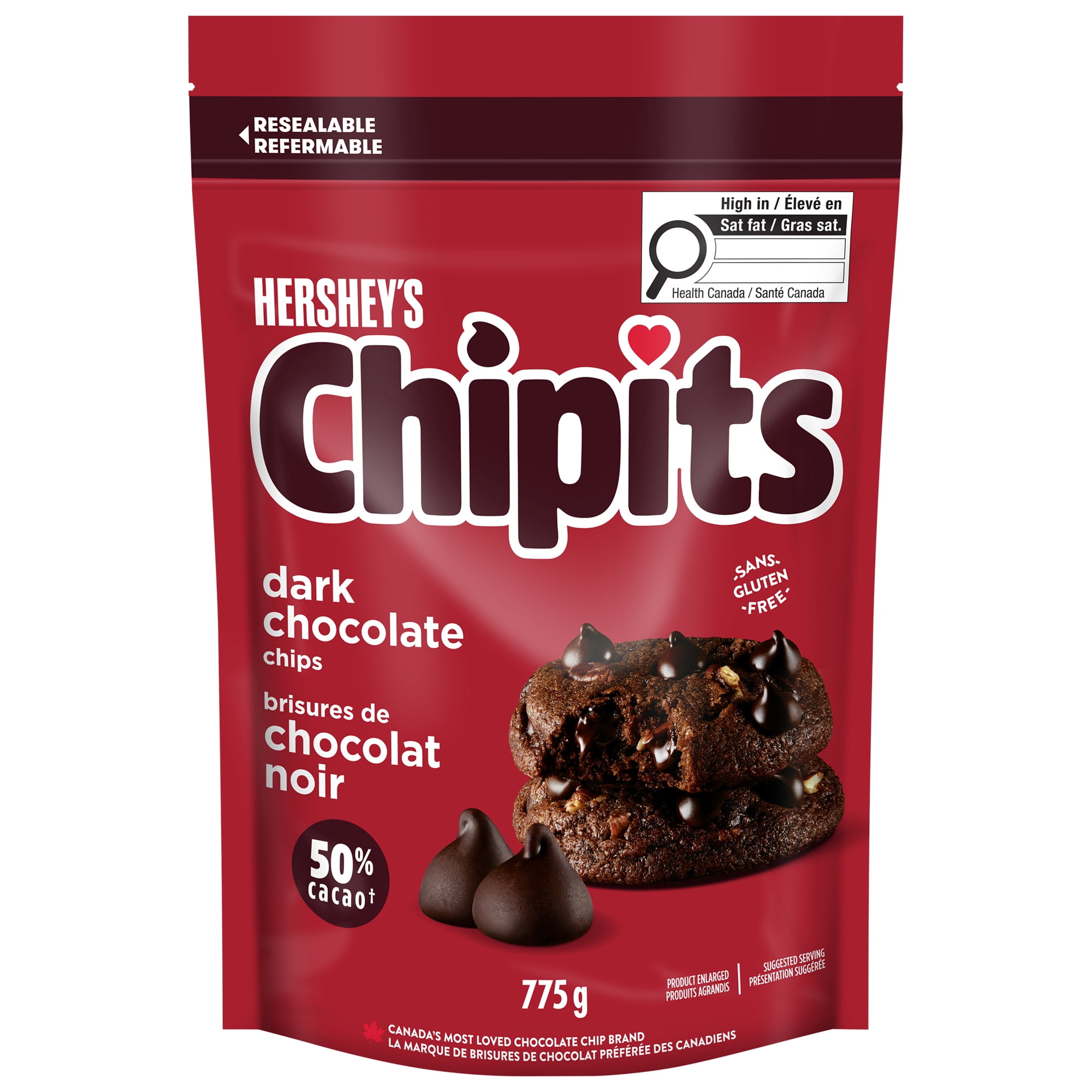 HERSHEY'S CHIPITS Dark Chocolate Chips, 775g