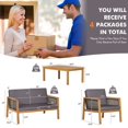 thumbnail image 2 of Patiojoy 8-Piece Patio Acacia Wood Furniture Set Outdoor PE Rattan Conversation Set with Removable Cushions, 2 of 9