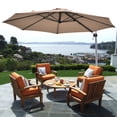 thumbnail image 1 of Costway Parasol Déporté de Patio 11 Pieds Rotation à 360 Degrés Inclinaison en Aluminium Beige, 1 of 10