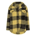 thumbnail image 3 of Timegard Womens Jacket Plus Size Plaid Stand Collar Button down Fleece Hooded Jacket Winter Fuzzy Warm Coat, 3 of 4