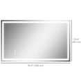 thumbnail image 3 of HOMCOM 39" x 24" LED Bathroom Mirror, Wall Mounted Vanity Mirror, Clear, 3 of 10