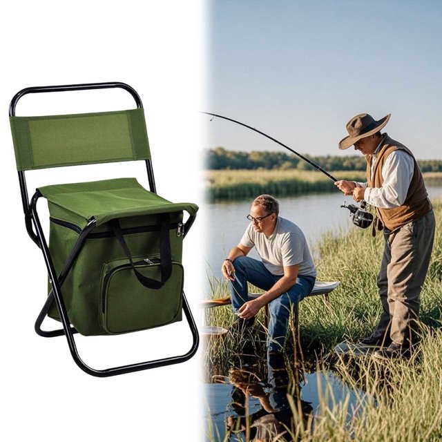 Portable Folding Chair for Camping Fishing Outdoor Comfortable Lightweight Durable Storage Bag Included