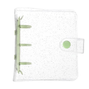 Uxcell Mini Couverture de la bouteille, 4.3 Protecteur de Binder clair de pouce 3 Bague Rechargeable Notebook Binder with Snap Button for Photo Scrapbook Journal Ledger, Vert