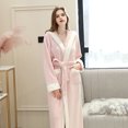 thumbnail image 4 of XZNGL Pyjama en Molleton pour Femmes, Peignoir Épais en Molleton Corail à Empiècements pour Femmes, Robe de Chambre, Pyjama, Tenue de Nuit, avec Poche, Long Peignoir pour Femmes, 4 of 9