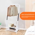 thumbnail image 4 of Metal Clothes Rack, Z-Frame Garment Rack Hanging Clothing Shelf with 2-Tier Storage Shelves, White, 4 of 9