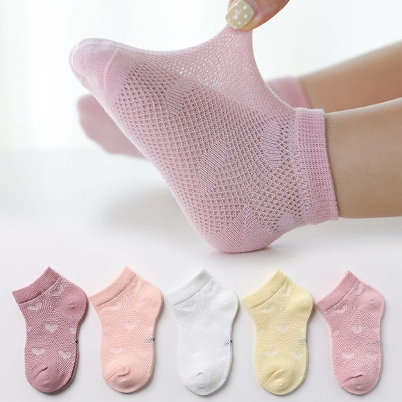 5 Pairs/Set Cotton Baby Short Socks Toddler Boys Girls Summer Mesh Breathable Thin Sock Kids Children Dinosaur Socks 5 Pair Socks 3 1 to 3 year