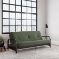 thumbnail image 1 of Cleo Black Metal Arm Full Size Futon Frame with 6” Thermobonded High Density Polyester Fill Mattress, 1 of 8