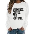 thumbnail image 1 of Pisexur Chandails en Molleton pour Femmes Imprimé Graphique Lettre Chandails en Molleton de Football pour Femmes Chandails en Molleton d'Automne Décontractés Col Rond Chandails en Molleton Manches Longues pour Femmes Blouses Coupe Ample Pull Tops, 1 of 2