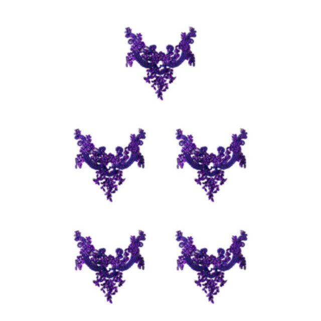 maskred Beautiful And Easy To Rhinestones Applique Sew On Beads Trim Patches Versatile Beautiful And Elegant purple 5Set
