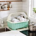 thumbnail image 1 of WIFKLSIIPG Dish Drying Rack with Cover for Kitchen Counter Kitchen Organizers and Storage Rack with Drainboard Space Saving Holder Utensil Storage Dish Dryer Tray Drainer 1pc, 1 of 3