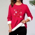 thumbnail image 1 of Heisall Chemises de Base pour Femmes Automne Hiver Imprimé Floral Col Rond Manches Longues Épaissies Polaire Teddy Shearling Chaud Ajusté Hauts Thermiques pour Usage Quotidien par Temps Froid, 1 of 3