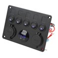 thumbnail image 1 of 5 Gang Switch Panel Waterproof 12-24V LED Switch Panel with Digital Voltmeter Backlit, 1 of 7