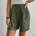 thumbnail image 4 of Timegard Shorts for Women Elastic High Waist Straight Leg Lightweight Casual Ruched Solid Color Shorts, 4 of 9