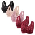 thumbnail image 1 of Plebaso Everyday Bras Pack of 5 for Women Front Closure Button Bras No Underwire Full Coverage Bralettes, 1 of 3