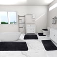 thumbnail image 1 of EQWLJWE Bathroom Rug Set 5 Piece, Microfiber Plush Bath Mat Sets, Super Absorbent Bath Mats for Bathroom,Non-Slip & Washable Bathroom Rugs,Dry Quickly Bath Rugs, Purple Bathroom Rug Set, 1 of 7