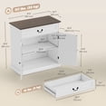 thumbnail image 3 of HOMCOM Buffet Cabinet 32" Farmhouse Sideboard with Thick Top Drawer White, 3 of 10