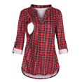 thumbnail image 2 of Kcodviy Chemise de Maternité à Manches Longues pour Femmes, Infertilité, Chemise de Maternité à Carreaux Imprimée, Chemises d'Allaitement, Blouse de Garde-Robe de Maternité pour l'Allaitement, Combinaison Salopette en V pour Femmes, Haut à Encolure, 2 of 7