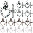 thumbnail image 4 of 60 Sets of Toggle Clasp Heart Shaped Closure Clasps DIY Alloy Jewelry Toggle Clasps, 4 of 8