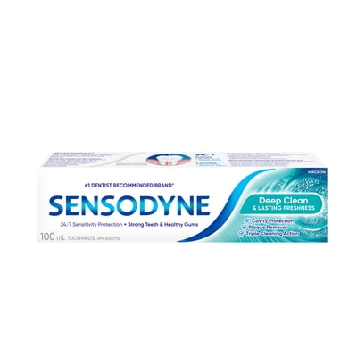 Sensodyne Deep Clean Daily Toothpaste for Sensitive Teeth, Mint, 100ml