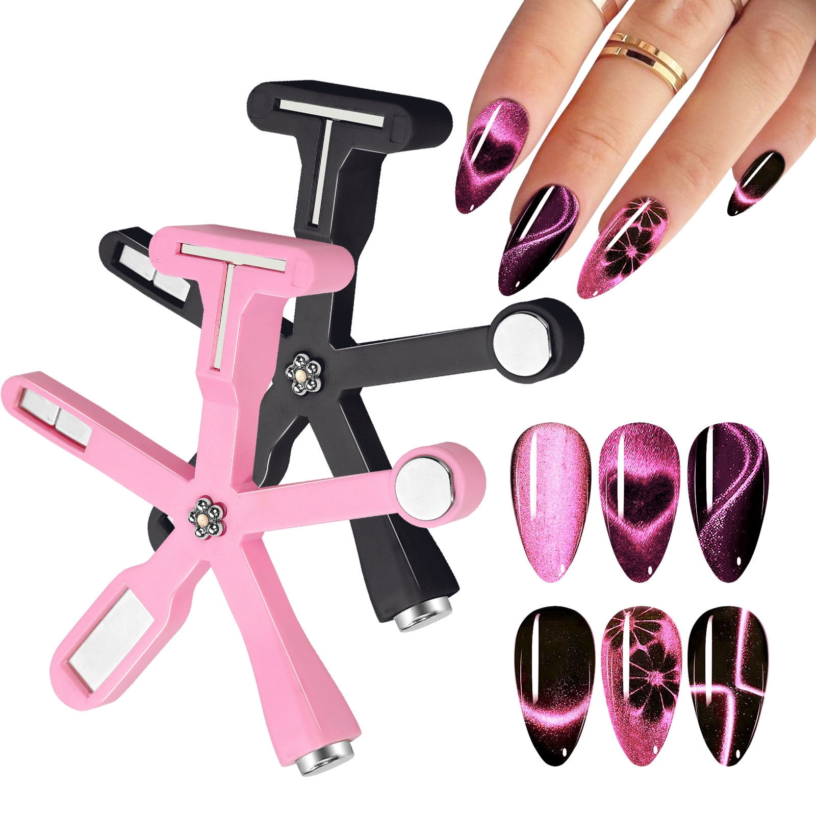 HHBEAUTY 6 in 1 Nail Magnet, Cat Eye Gel Nail Polish Magnet for