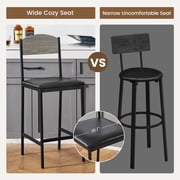 Bar Stools Set of 2, 39.3 Inch Counter Height Barstools with Wide Cozy Seat, for Island, Counter