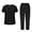 #01Black Scrubs for Women Set, variant on yoeyez Scrub Jumpsuit for Woman Nurses,Womens Modern V Neck Scrub Top andjogger Pant With Multi Pocket for Nurse Workwear Navy
