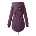 thumbnail image 4 of WEIYLL Womens Fleece Jackets Warm Solid Color Hooded Zipper Pockets Purple Cold Weather Tops Size S, 4 of 4