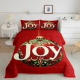 thumbnail image 2 of Merry Christmas Bedding Set,Happy New Year Queen Comforter Set,Red Christmas Down Comforter,Xmas Snowflake Bed Set Microfiber, 2 of 7