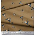 thumbnail image 3 of Soimoi Brown Poly Georgette Fabric Reindeer Animal Printed Fabric 1 Yard 52 Inch Wide, 3 of 3