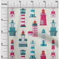 thumbnail image 2 of oneOone Polyester Spandex Pink Fabric Sea Lighthouse Sewing Craft Projects Fabric Prints By Yard 56 Inch Wide, 2 of 5
