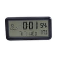 thumbnail image 2 of Clock LCD Thermometer Sensitive Hygrometer Smart Style Black White Electronic Home Humidity Weather Time Gauge Display Clocks Accessories Black, 2 of 7