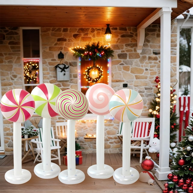 mtvxesu Christmas Inflatable Lollipop Decorations for Holiday Party Outdoor Yard Decor - 120Cm Pvc Inflatable - 1 Count
