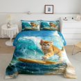 thumbnail image 3 of YST Cute Cat Bedding Set, Ocean Theme Comforter Set, 7-Piece, Tropical Beach, Twin, 3 of 6