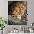 thumbnail image 4 of Lion And Lamb Sleeping Canvas Wall Art 15.75x11.81 Inches, 4 of 8