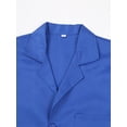 thumbnail image 4 of iiniim Unisex Mens Womens Lapel Wear Resistant Work Jacket Long Sleeve Dustproof Lab Coat Uniforms Royal Blue 170, 4 of 6