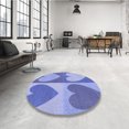 thumbnail image 4 of Ahgly Company Tapis Rond Lavable en Machine Intérieur Jeans Transitionnels Bleu, 4 Pieds Rond, 4 of 7