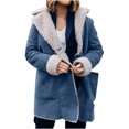 thumbnail image 2 of LOVZFMLL Vestes pour Femmes Hiver Chaudes Veste à Col à Revers en Composite, 2 of 6