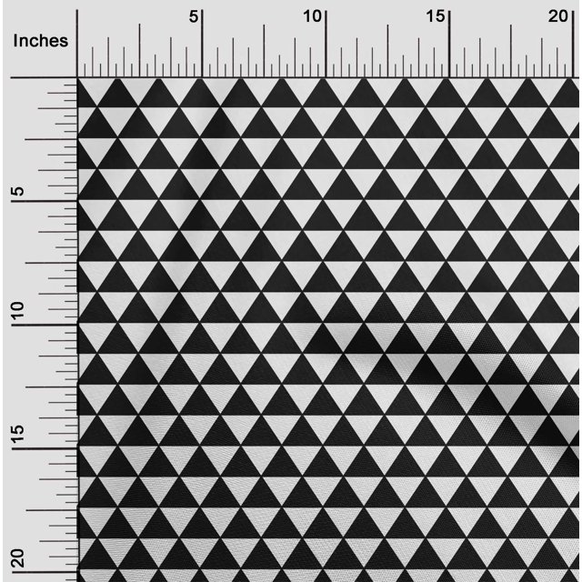 oneOone Tissu Popeline de Coton Noir Triangle Matériel de Robe Tissu Imprimé Tissu au Mètre 56 Pouces de Large - WL