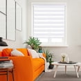 thumbnail image 4 of LUCKUP Cordless Zebra Blinds Roller shades for window Day and Night Blind Dual Layer Light Filtering Shade Light Control Room Darkening Horizontal Window Treatment 25" W X 72" H, White, 4 of 6